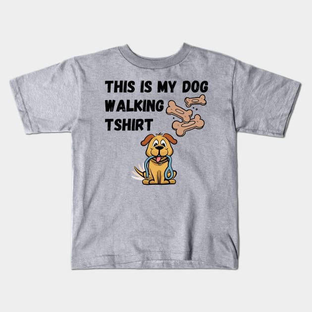 Dog Walking Kids T-Shirt by Calvin Apparels